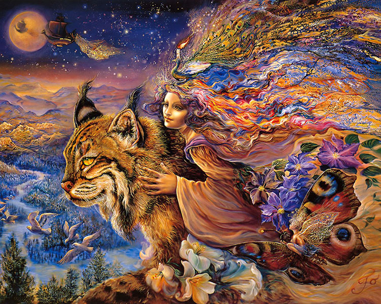 Josephine Wall art with flying cat